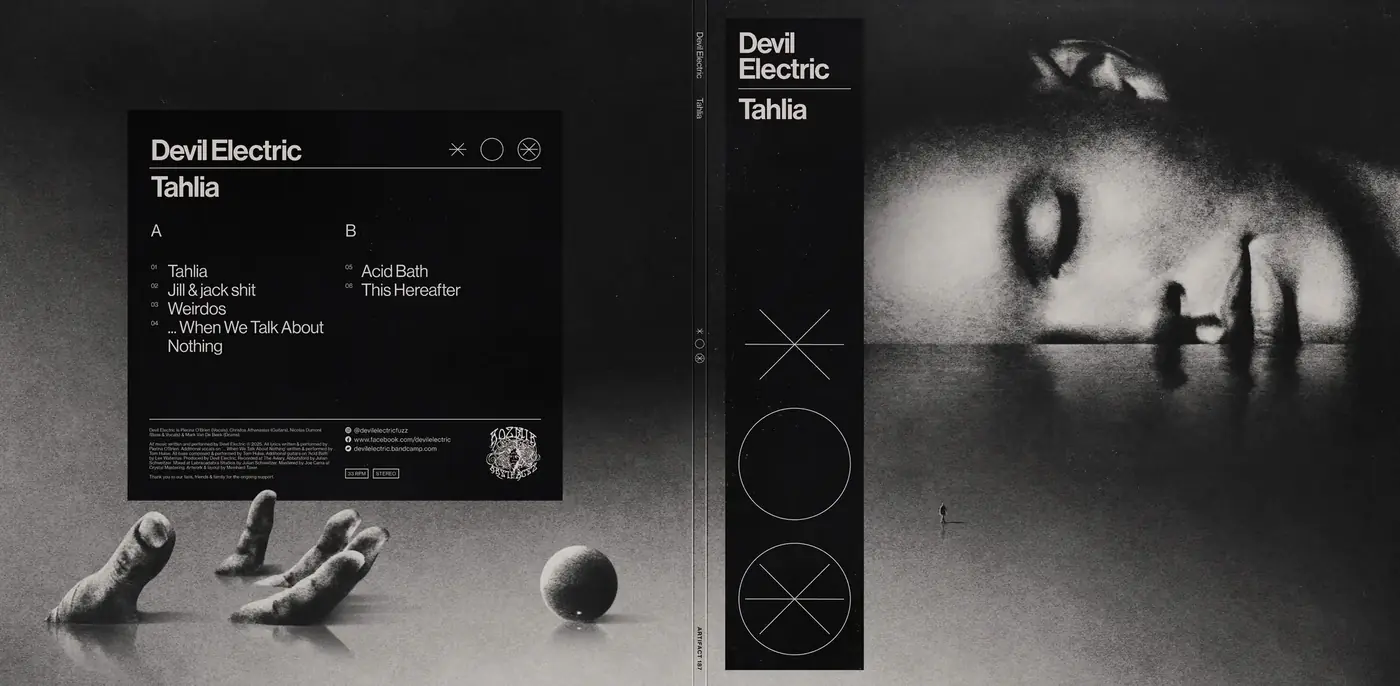 The gatefold closed: back cover with the track list next to the front cover