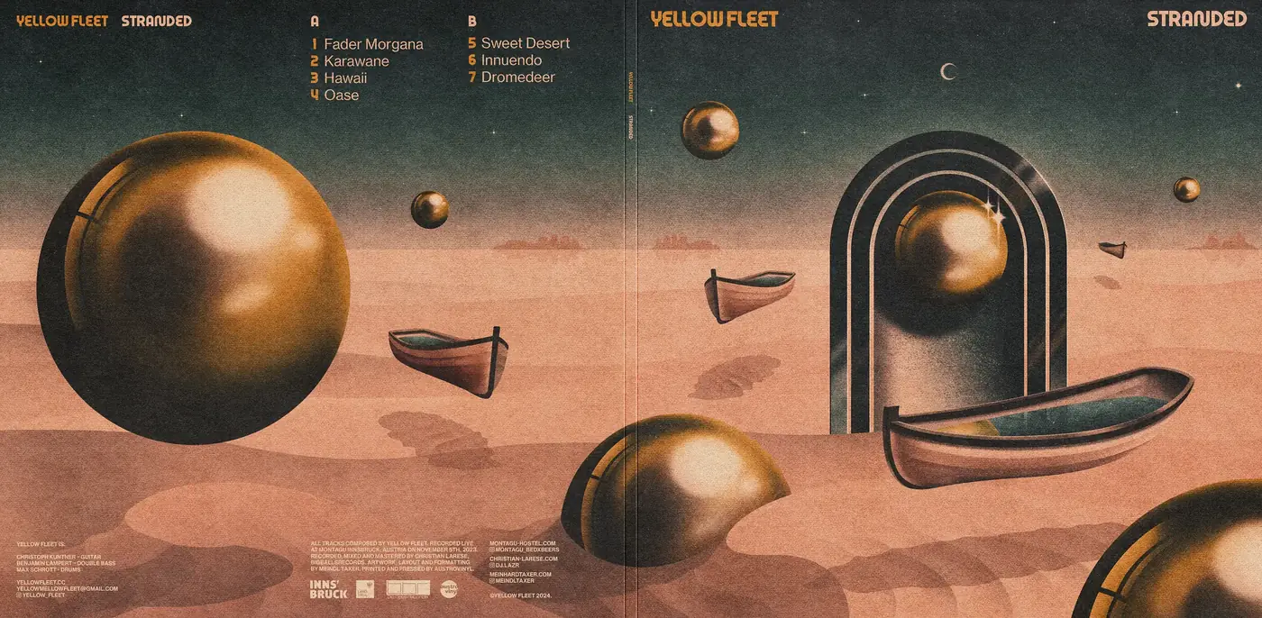 The sleeve opened flat: the back with the track list next to the front cover